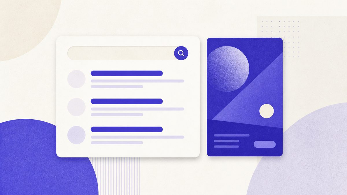Illustrazione editoriale astratta su ricerca Google e pubblicità display