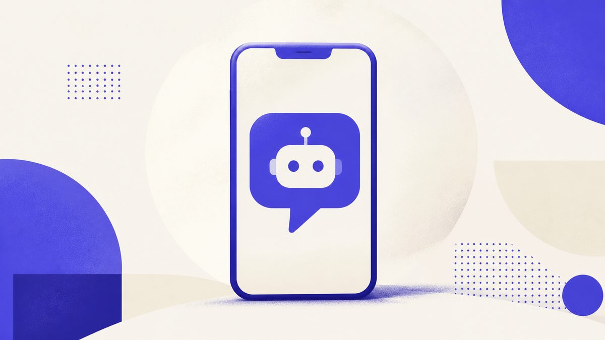 Illustrazione: chatbot su WhatsApp Business che risponde automaticamente ai clienti