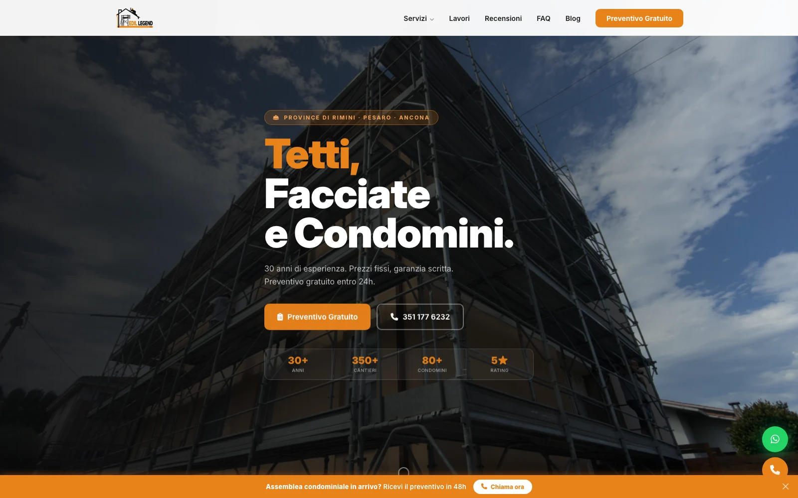 Edil Legend - screenshot reale del sito live