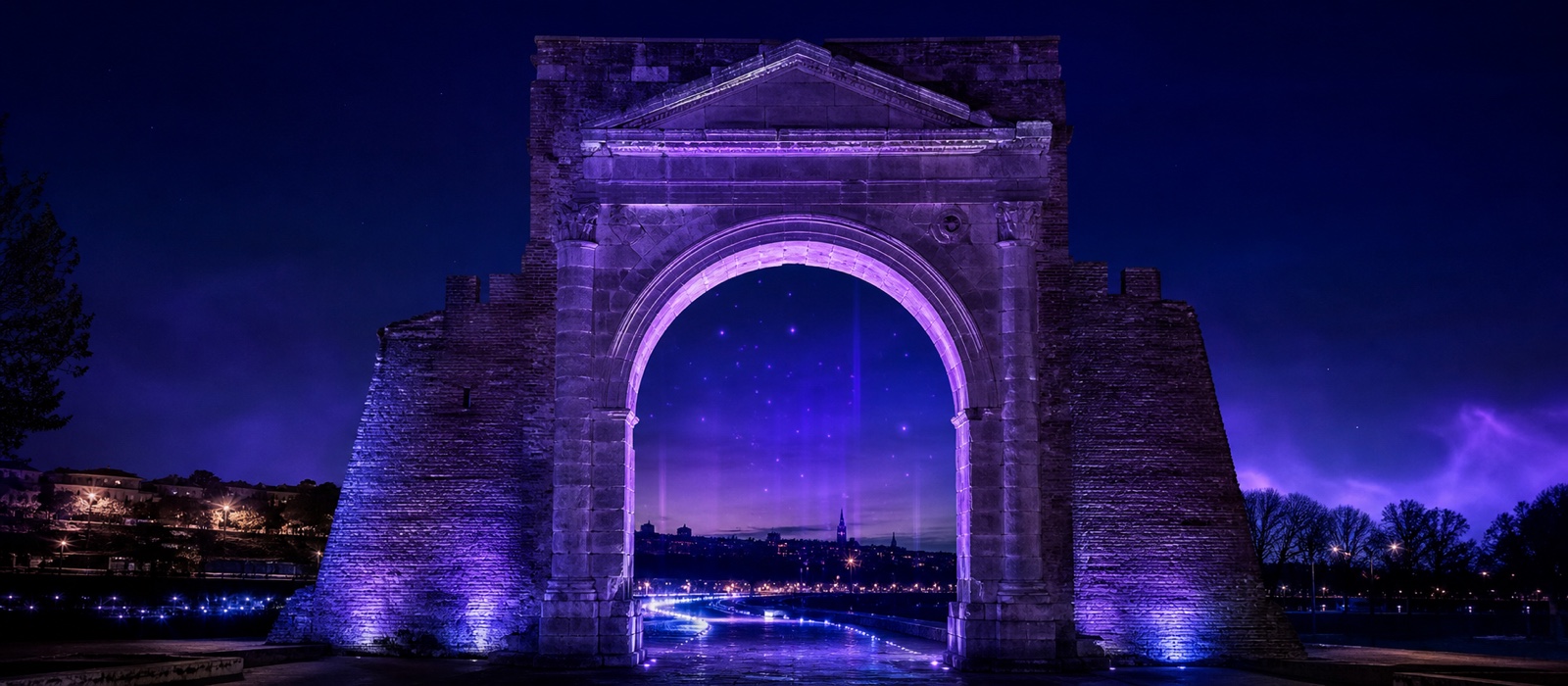 Arco di Augusto, Fano, in stile futuristico