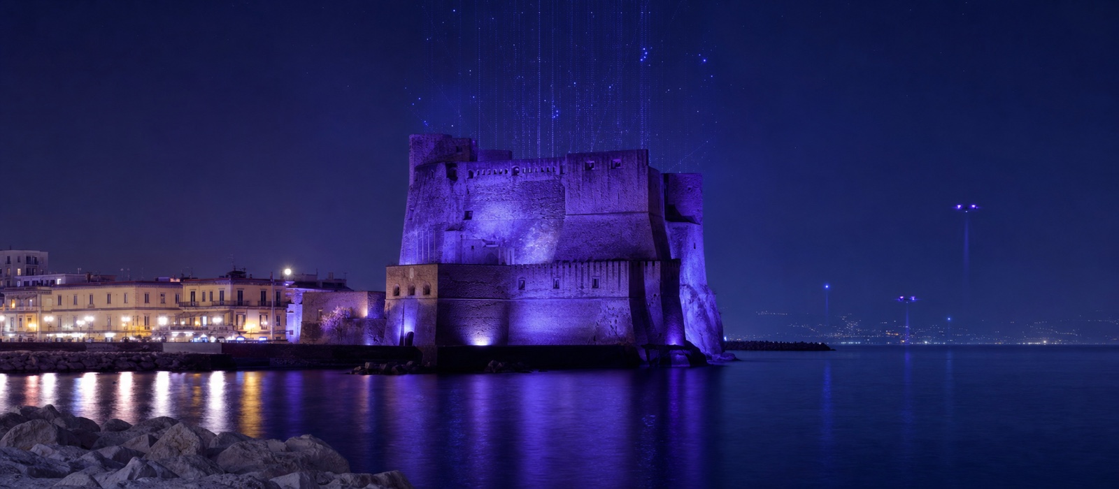 Castel dell'Ovo, Napoli, in stile futuristico