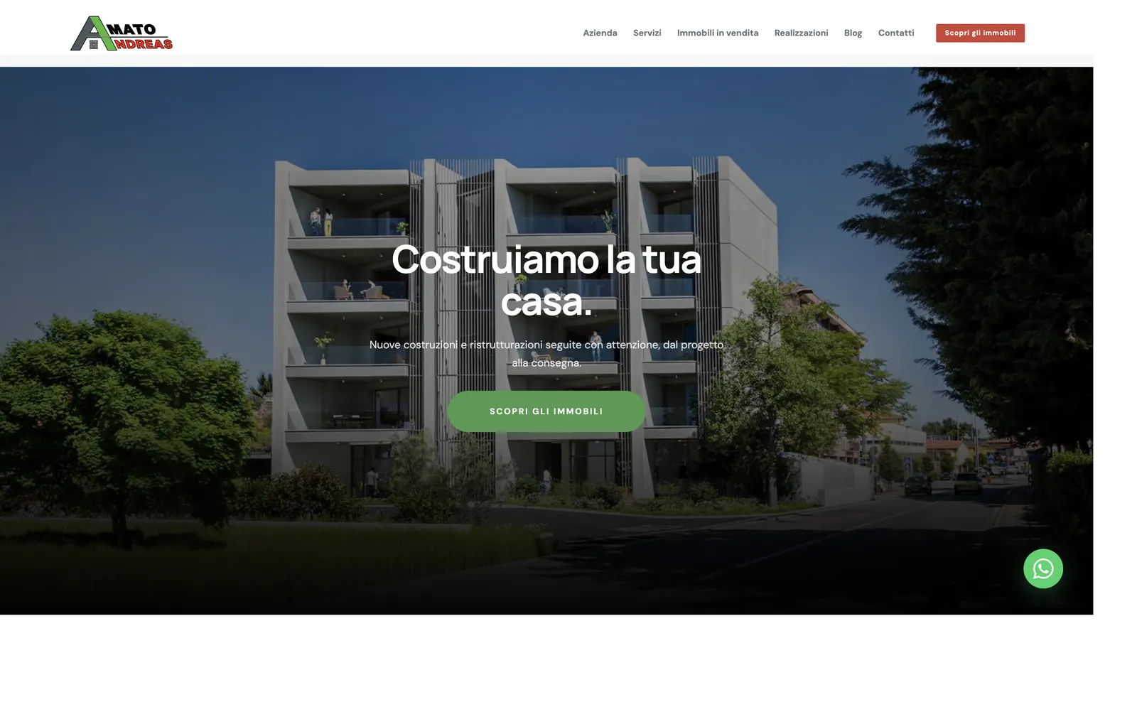 Homepage live di amatoandreascostruzioni.it