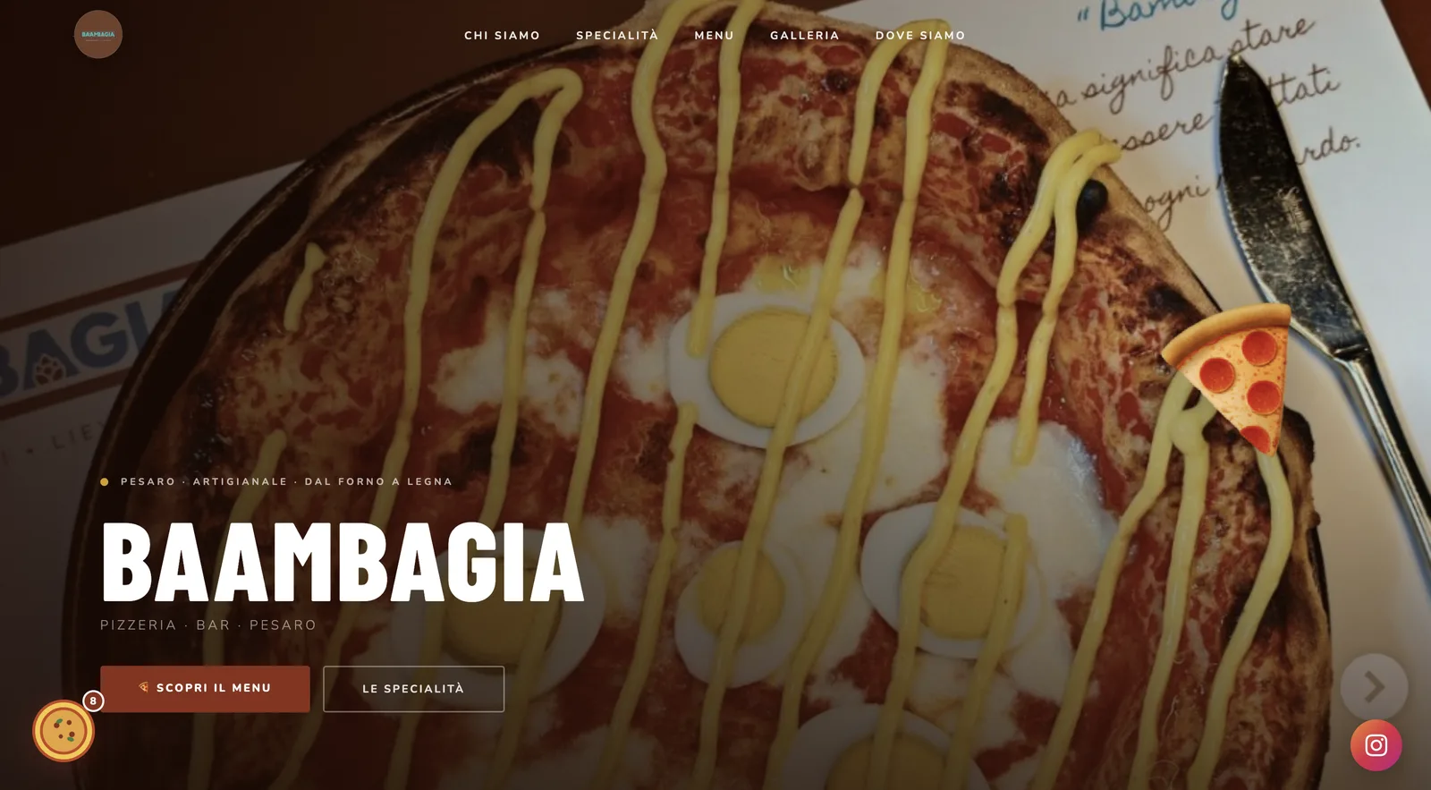 Baambagia - screenshot del sito reale