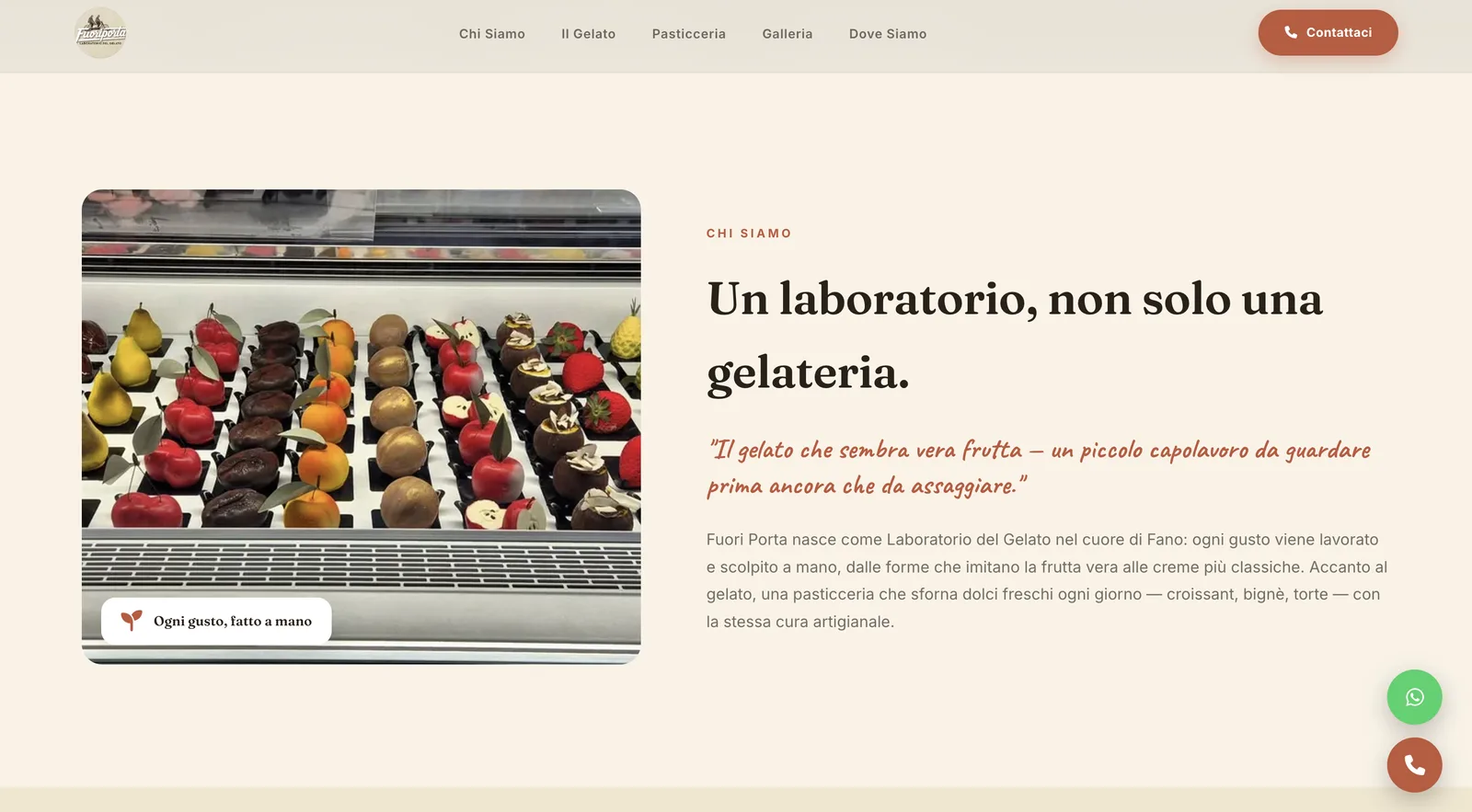 Fuori Porta - screenshot del sito reale