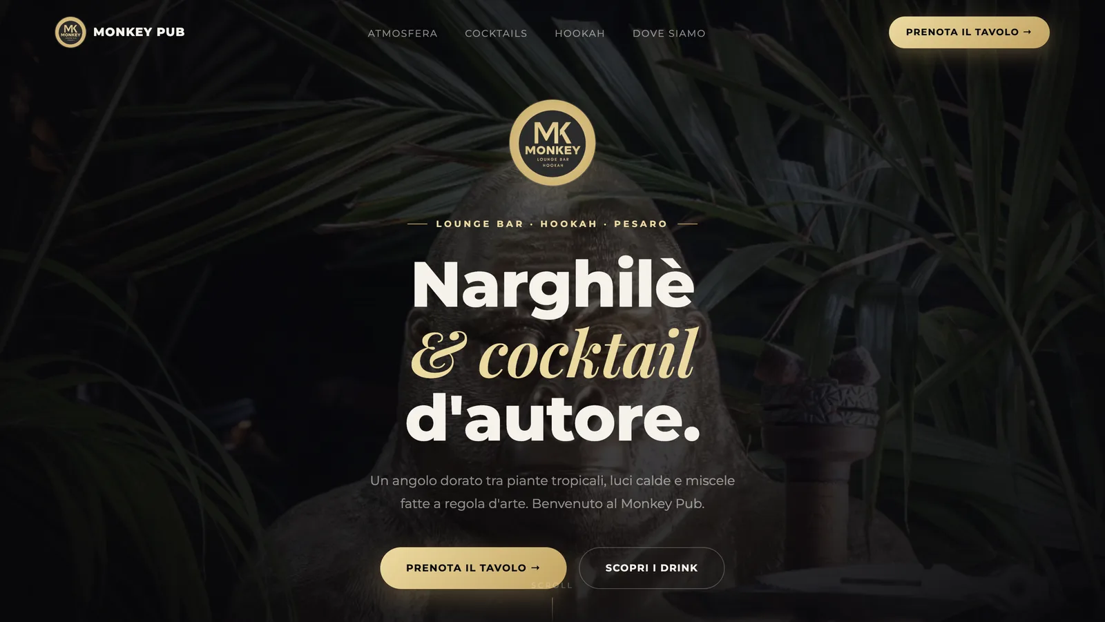 Monkey Pub - screenshot reale del sito