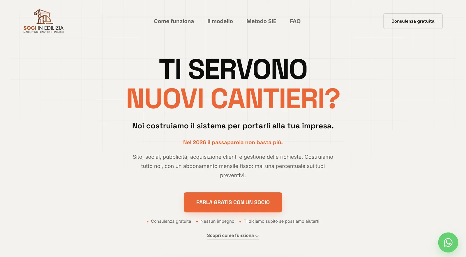 Soci in Edilizia - screenshot reale del sito