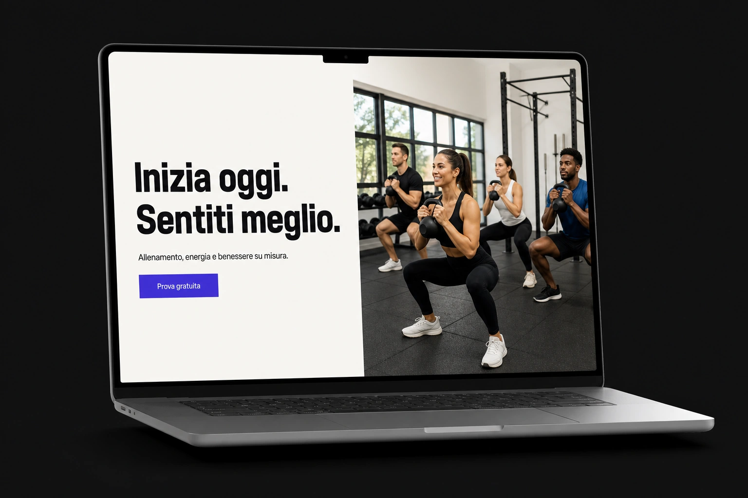 Esempio di homepage sito Universe per il settore Palestre & Centri Benessere